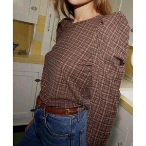 Plaid Brown Women's Top